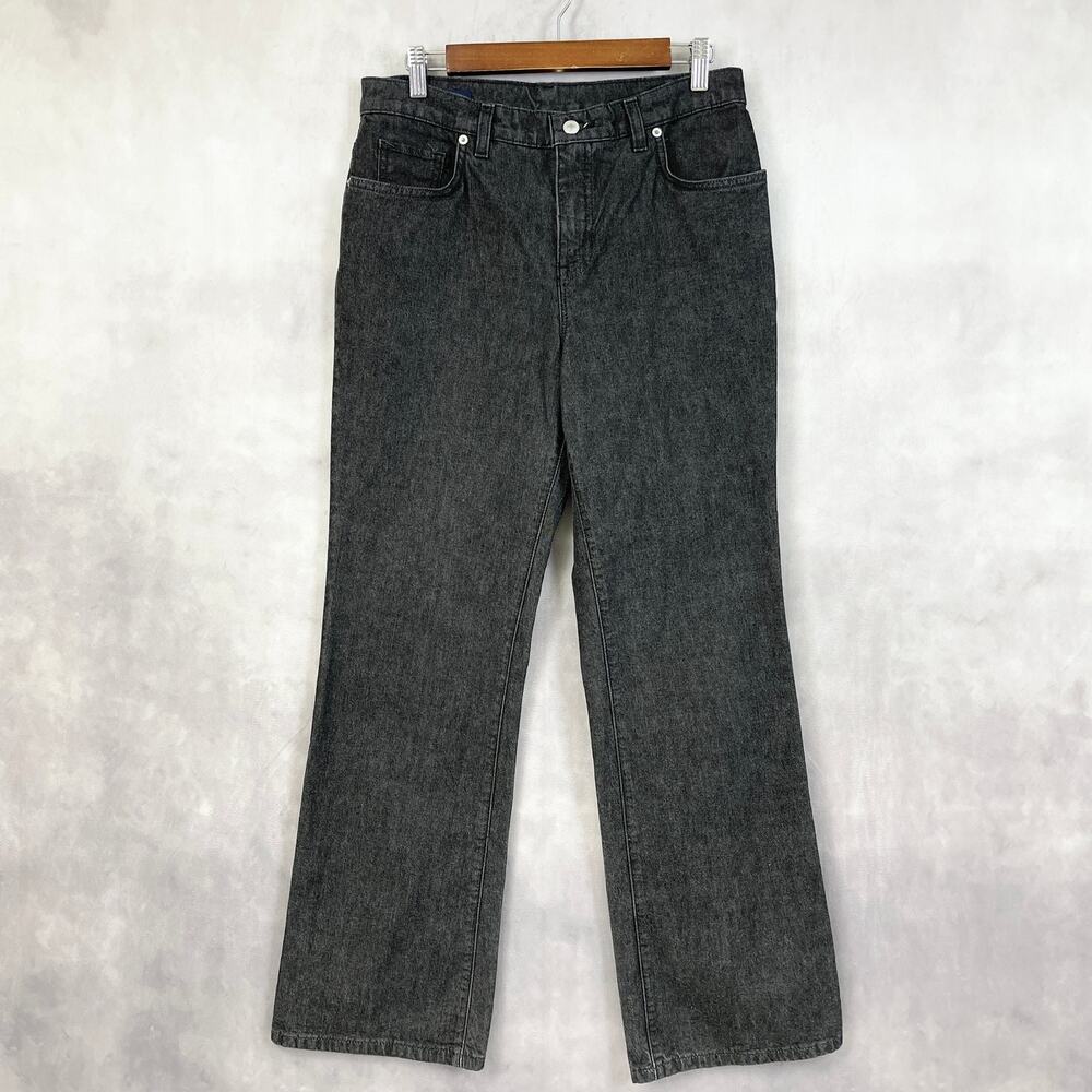 Lands End Women‎ Jeans Size 8 Black Wash Straight Leg Minimalist Classic Staple